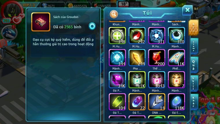 MÃ : #TTS4034 - SV 326 - V13 - TOP 5 ALL - 2K5 SÁCH - DIANCIE CH DYNAMAX HOOH CH DYNAMAX UNVOA WB BC NHIỀU PET BC NGON