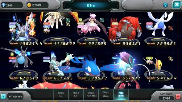 MÃ : #TTS4044 - SV 1756 - UNVOA HOOH DIANCIE GROUDON LUGIA NHIỀU PET HT