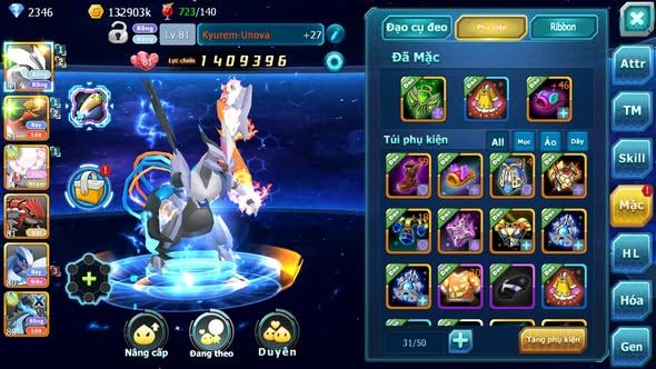 MÃ : #TTS4044 - SV 1756 - UNVOA HOOH DIANCIE GROUDON LUGIA NHIỀU PET HT