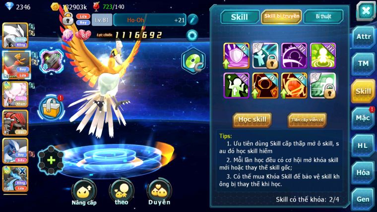 MÃ : #TTS4044 - SV 1756 - UNVOA HOOH DIANCIE GROUDON LUGIA NHIỀU PET HT