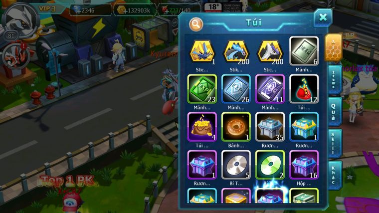 MÃ : #TTS4044 - SV 1756 - UNVOA HOOH DIANCIE GROUDON LUGIA NHIỀU PET HT