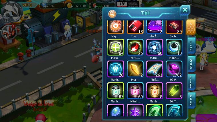 MÃ : #TTS4044 - SV 1756 - UNVOA HOOH DIANCIE GROUDON LUGIA NHIỀU PET HT