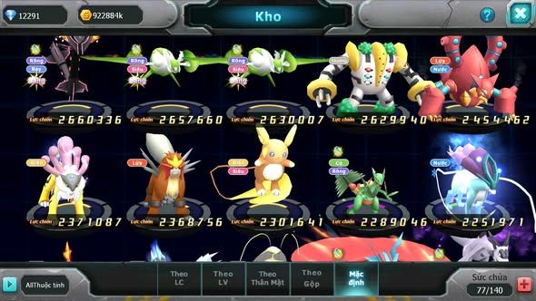 MÃ : #TTS4048 - SV 1383 - V11 - HOOH DYNAMAX DIANCIE DYNAMAX LUGIA BC UNVOA THẦN GIÓ BC QVLD BC NHIỀU PET HT