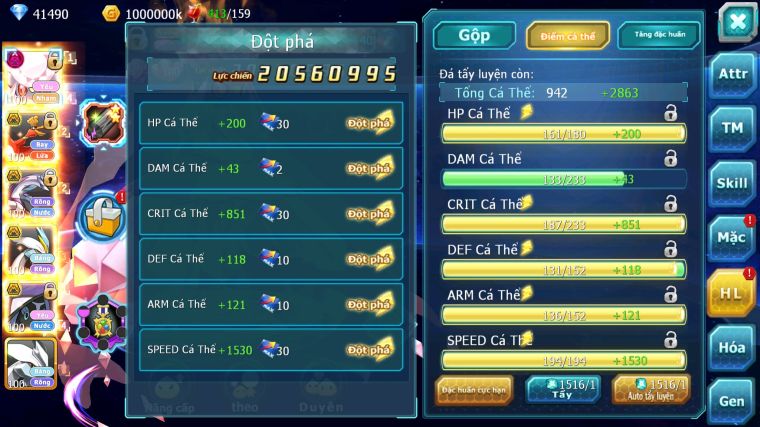 MÃ : #TTS4052 - SV 430 - TOP49 - 41K KC - V12 - DIANCIE DYNAMAX HOOH BC PALKIA BC UNVOA WB BC NHIỀU PET HT