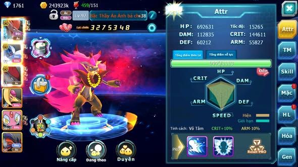 MÃ : #TTS4115 - SV 1660 - BTAA BC LUGIA BC ZOROA BC NHIỀU PET HT