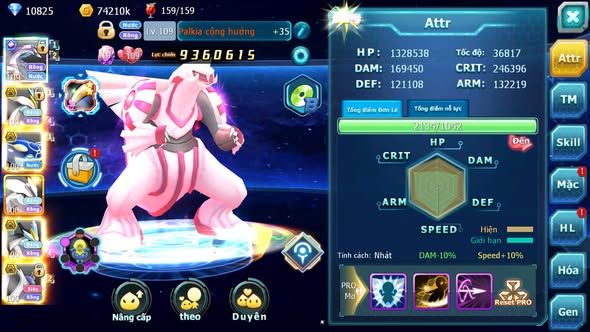 MÃ : #TTS4114 - SV 1710 -TOP29 - PALKIA FORM CỰC NGON FULL SS UNVOA WB BC KYROGE BC CẶP LATI BC