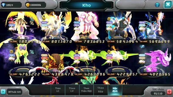 MÃ : #TTS4112 - SV 1358 - V12 - 18K KC - HOOH DYNAMAX UNVOA WB BC PALKIA BC CẶP LATI BC THẦN GIÓ BC