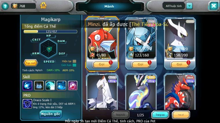 MÃ : #TTS4111 - SV 1729 - V8 - 1K4 SÁCH - DIANCIE BC RẮN BĂNG BC SAKATAKA BC LUGIA BC NHIỀU PET HT