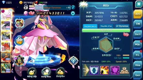 MÃ : #TTS4125 - SV 1591 - V9 - TOP 25 - DIANCIE DYNAMAX TAPU FINI BC XERM BC FULL HH QUÁ NGON