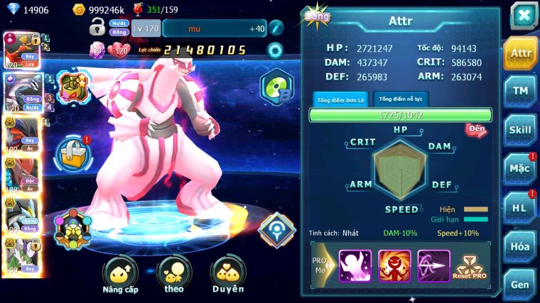 MÃ : #TTS4130 - SV 1426 - V13 - TOP 11 - 3K4 SÁCH - 4K MT - HOOH CH DYNAMAX PALKIA CH YVETAL BC BTAA BC WB BC QUÁ NGON