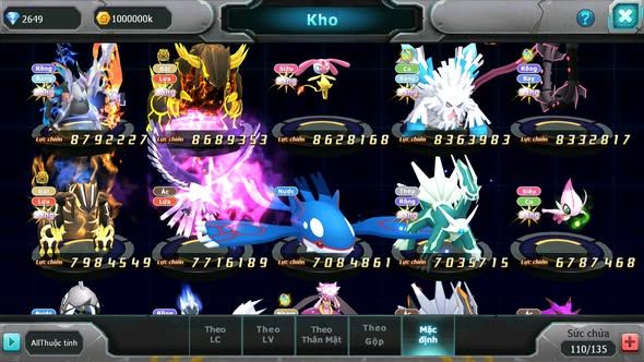 MÃ : #TTS4126 - SV 899 - V15 - TOP11 - HOOH CH DYNAMAX WB CH DYANAMAX MEGA NEC LUGIA CH QUÁ NGON