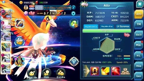 MÃ : #TTS4145 - SV 561 -TOP3 - TOP3-4 CHAM - V15 - HOOH CH DYNAMAX DIANCIE CH DYANAMX PALKIA CH WB DYNAMAX NHIỀU PET BC NGON LÀNH