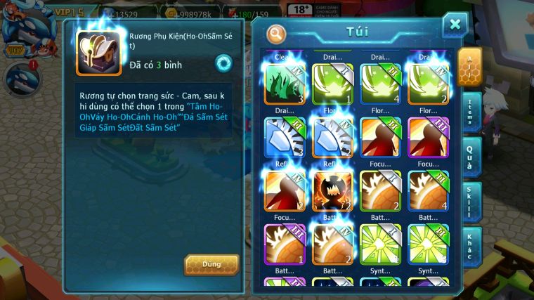 MÃ : #TTS4145 - SV 561 -TOP3 - TOP3-4 CHAM - V15 - HOOH CH DYNAMAX DIANCIE CH DYANAMX PALKIA CH WB DYNAMAX NHIỀU PET BC NGON LÀNH