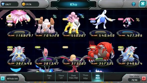 MÃ : #TTS4189 - SV1798 - V7 - TOP18  DIANCIE BÁ CHỦ RAIKU LUGIA MES AMDLO