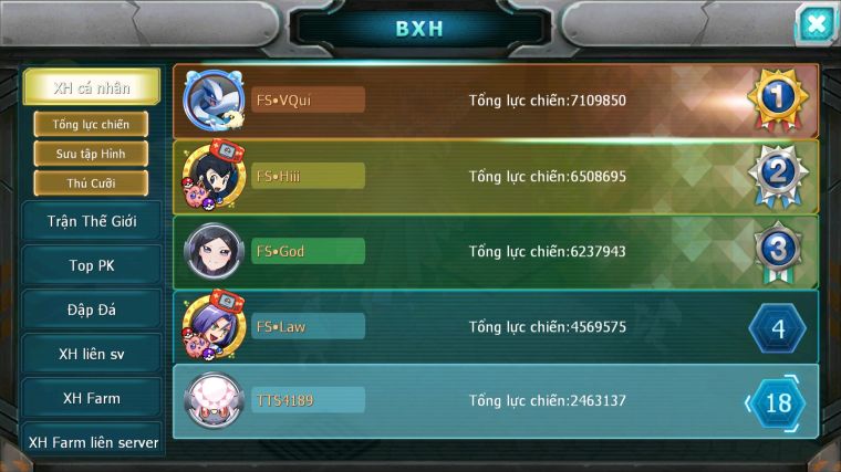 MÃ : #TTS4189 - SV1798 - V7 - TOP18  DIANCIE BÁ CHỦ RAIKU LUGIA MES AMDLO