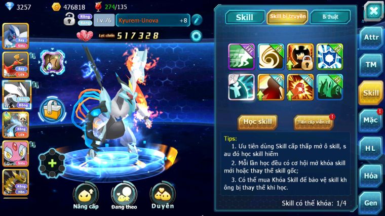 MÃ : #TTS4187 - SV1785 - TOP45 - V6 - LUGIA HOOH UNVOA MES GIRATINA