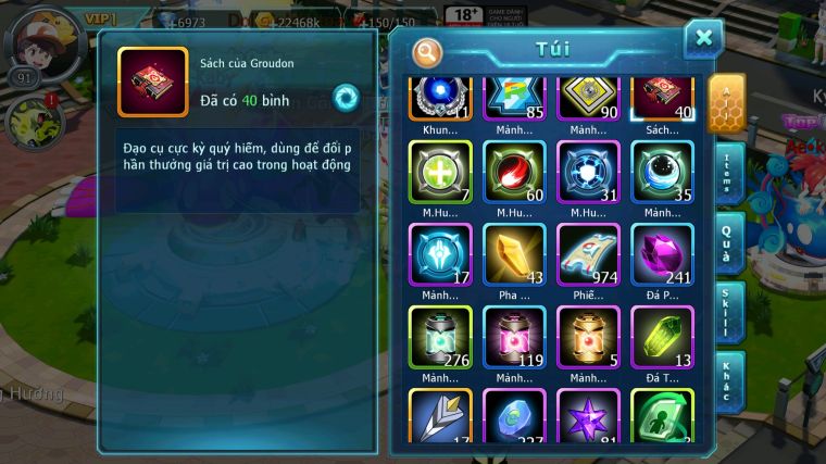 MÃ : #TTS4194 - SV 1701 - UNVOA ĐỦ MẢNH CẶP LATI BÁ CHỦ LUGIA BC GROUDON NHIỀU PET HT