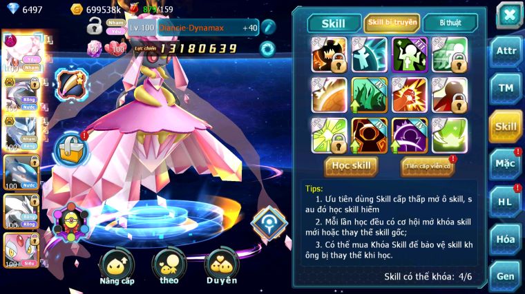 MÃ : #TTS4202 - SV 1554 - V10 - DIANCIE DYNAMAX PALKIA BC  RẮN BĂNG BC KYGORE UNVOA ZEVIL