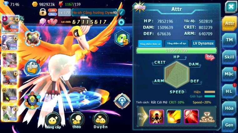 MÃ : #TTS4219 - SV 391 - V17 - TOP5 - HOOH CH DYNAMXA PALKIA CH DYNAMAX CHỈ SỐ SIÊU KHỦNG HOOPA BÁ CHỦ YVETAL BC NHIEEUF PET BÁ CHỦ NGON