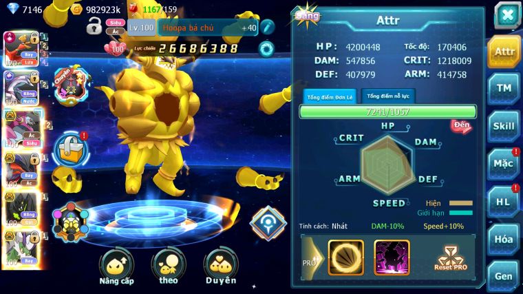 MÃ : #TTS4219 - SV 391 - V17 - TOP5 - HOOH CH DYNAMXA PALKIA CH DYNAMAX CHỈ SỐ SIÊU KHỦNG HOOPA BÁ CHỦ YVETAL BC NHIEEUF PET BÁ CHỦ NGON