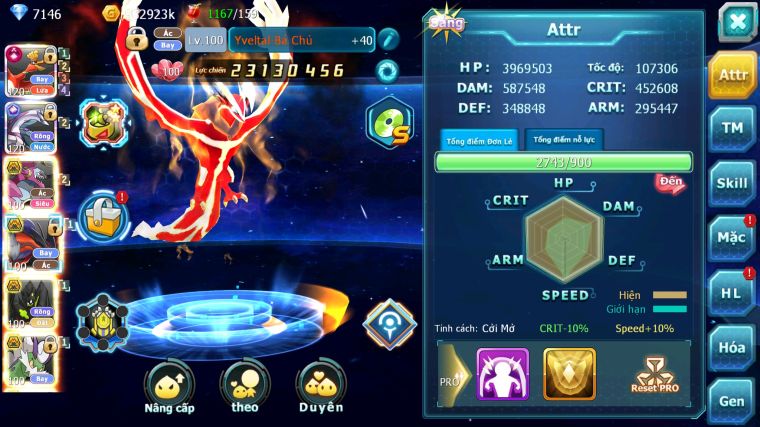 MÃ : #TTS4219 - SV 391 - V17 - TOP5 - HOOH CH DYNAMXA PALKIA CH DYNAMAX CHỈ SỐ SIÊU KHỦNG HOOPA BÁ CHỦ YVETAL BC NHIEEUF PET BÁ CHỦ NGON