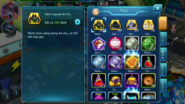 MÃ : #TTS4219 - SV 391 - V17 - TOP5 - HOOH CH DYNAMXA PALKIA CH DYNAMAX CHỈ SỐ SIÊU KHỦNG HOOPA BÁ CHỦ YVETAL BC NHIEEUF PET BÁ CHỦ NGON