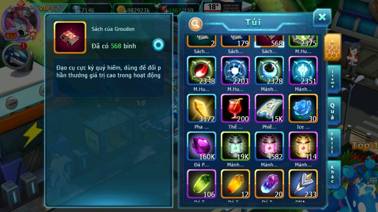 MÃ : #TTS4219 - SV 391 - V17 - TOP5 - HOOH CH DYNAMXA PALKIA CH DYNAMAX CHỈ SỐ SIÊU KHỦNG HOOPA BÁ CHỦ YVETAL BC NHIEEUF PET BÁ CHỦ NGON