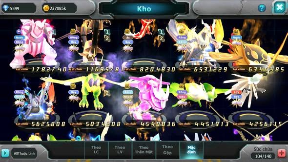 MÃ : #TTS4218 - SV 1310 - V8 - PALKIA CH RAYQUAZA BC YVETAL BC UNVOA WB BC NHIỀU PET BC NGON LÀNH