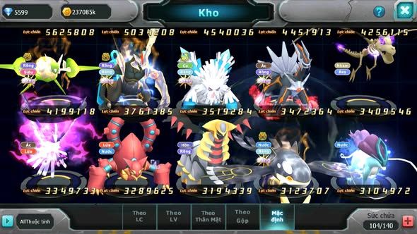 MÃ : #TTS4218 - SV 1310 - V8 - PALKIA CH RAYQUAZA BC YVETAL BC UNVOA WB BC NHIỀU PET BC NGON LÀNH