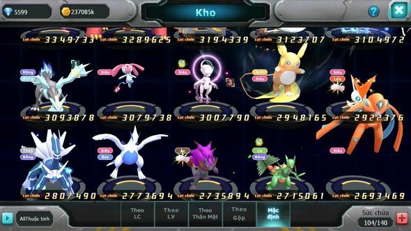 MÃ : #TTS4218 - SV 1310 - V8 - PALKIA CH RAYQUAZA BC YVETAL BC UNVOA WB BC NHIỀU PET BC NGON LÀNH