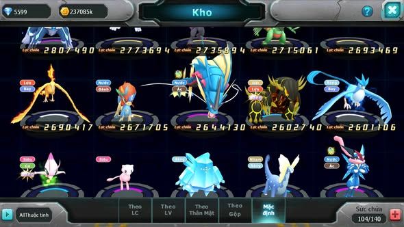 MÃ : #TTS4218 - SV 1310 - V8 - PALKIA CH RAYQUAZA BC YVETAL BC UNVOA WB BC NHIỀU PET BC NGON LÀNH