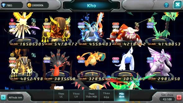 MÃ : #TTS4236 - SV1417 - V8 - HOOH DYNAMX QVLD BC UNVOA HENTRAN GROUDON BC RAY NHIỀU PET HT