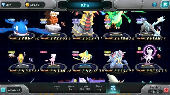 MÃ : #TTS4236 - SV1417 - V8 - HOOH DYNAMX QVLD BC UNVOA HENTRAN GROUDON BC RAY NHIỀU PET HT