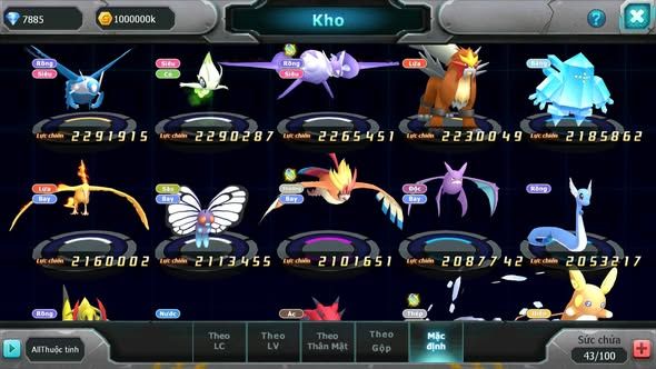 MÃ : #TTS4236 - SV1417 - V8 - HOOH DYNAMX QVLD BC UNVOA HENTRAN GROUDON BC RAY NHIỀU PET HT