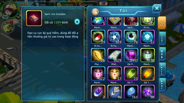 MÃ : #TTS4265 - SV 1605 - V5 - 1K1 SÁCH - HOOH BÁ CHỦ UNVOA LUGIA KYOGRE LATI BC NHIỀU PET HT