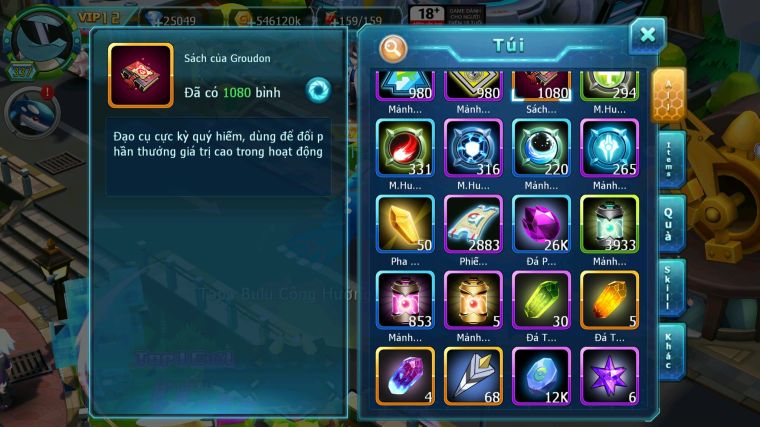 MÃ : #TTS4266 - SV 1418 - V12 - 25K KC - 1K SÁCH - TOP41 - HOOH CH DYNAMAX YVETAL CH PALKIA BC THẦN GIÓ BC NHIỀU PET BC