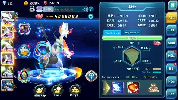 MÃ : #TTS4275 - SV 1703 - V3 - UNVOA CẶP LATI BÁ CHỦ WB KYOGRE MES