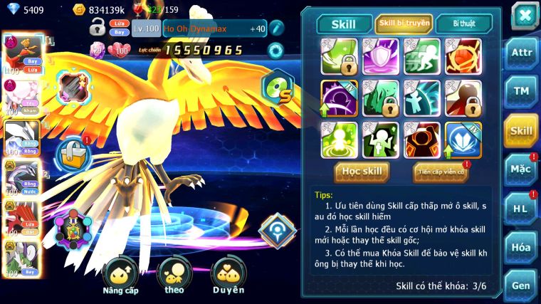 MÃ : #TTS4285 - SV 1351 - V12 - HOOH DYNAMAX DIANCIE DYNAMAX UNVOA PALKIA BC QVLD BC CẶP LATI BC NHIỀU PET BC NGON