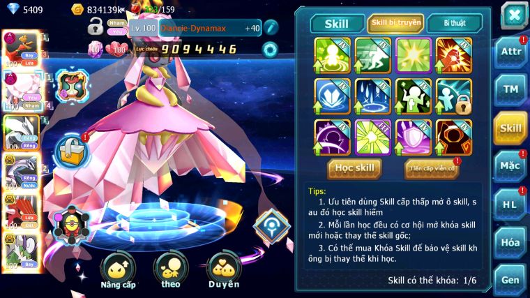 MÃ : #TTS4285 - SV 1351 - V12 - HOOH DYNAMAX DIANCIE DYNAMAX UNVOA PALKIA BC QVLD BC CẶP LATI BC NHIỀU PET BC NGON