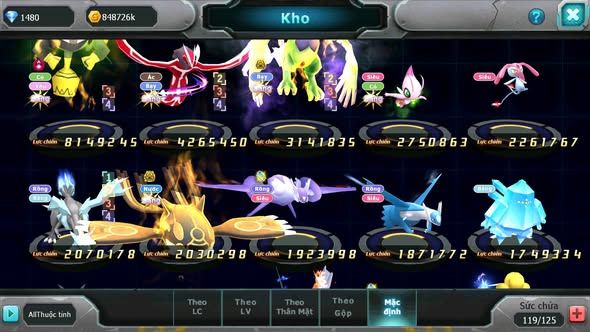 MÃ : #TTS4292 - SV 1719 - V11 - TAPU BULU BÁ CHỦ DYNAMAX YVETAL THẦN GIÓ BC KYOGRE BC NHIỀU PET HT