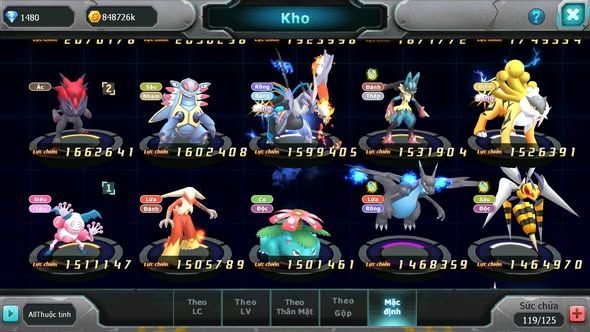 MÃ : #TTS4292 - SV 1719 - V11 - TAPU BULU BÁ CHỦ DYNAMAX YVETAL THẦN GIÓ BC KYOGRE BC NHIỀU PET HT