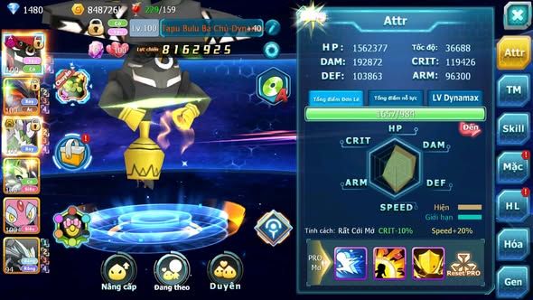 MÃ : #TTS4292 - SV 1719 - V11 - TAPU BULU BÁ CHỦ DYNAMAX YVETAL THẦN GIÓ BC KYOGRE BC NHIỀU PET HT