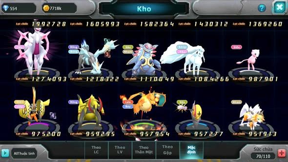 MÃ : #TTS4300 - SV 1717 - DIANCIE BC TAPU FINI BC PALKIA BC UNVOA LUGIA BC NHIỀU PET HT