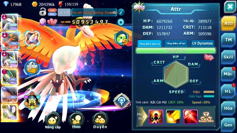 MÃ : #TTS4305 - SV 804 - V15 - TOP3 - WB CH DYNAMAX HOOH CH DYNAMAX RAYQUAZA DYNAMAX YVETAL CH PR DIALGA CHỈ SỐ CỰC NGON