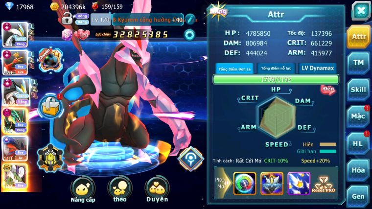 MÃ : #TTS4305 - SV 804 - V15 - TOP3 - WB CH DYNAMAX HOOH CH DYNAMAX RAYQUAZA DYNAMAX YVETAL CH PR DIALGA CHỈ SỐ CỰC NGON