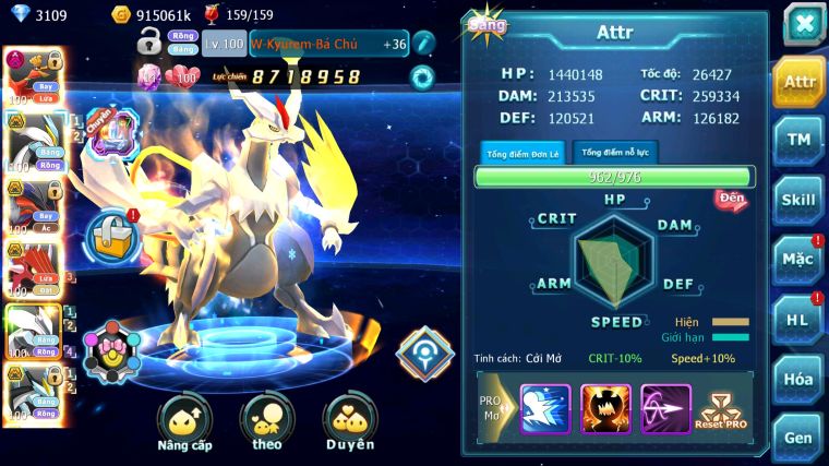 MÃ : #TTS4134 - SV 1356 - V8 - HOOH DYNAMAX UNVOA WB BC YVETAL BC QVLD BC  CẶP LATI BC MEW GIÁP BC NHIỀU PET HT