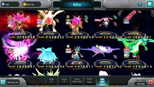 MÃ : #TTS4312 - SV 1660 - BTAA BC LUGIA BC ZOROA BC NHIỀU PET HT