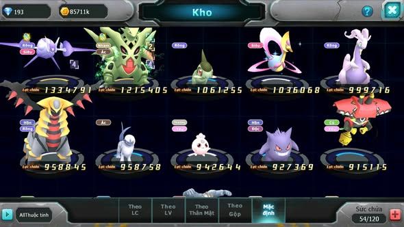 MÃ : #TTS4312 - SV 1660 - BTAA BC LUGIA BC ZOROA BC NHIỀU PET HT