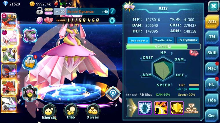 MÃ : #TTS4333 - SV1194 - TOP22 - HOOH CH DYNAMAX DIANCIE DYNAMAX THẦN GIÓ BC QVLD BC UNVOA SAKTAKA BÁ CHỦ