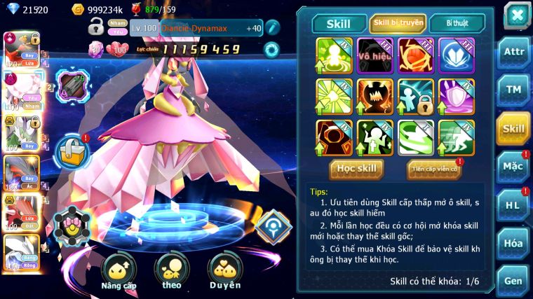 MÃ : #TTS4333 - SV1194 - TOP22 - HOOH CH DYNAMAX DIANCIE DYNAMAX THẦN GIÓ BC QVLD BC UNVOA SAKTAKA BÁ CHỦ